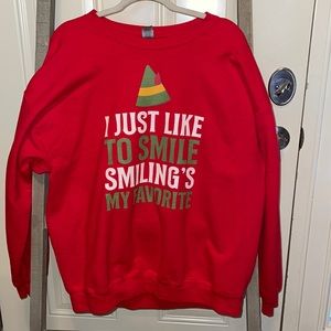 COPY - Sz Xl red sweatshirt Unisex Gilden, I just like to smile smiling’s my fa…